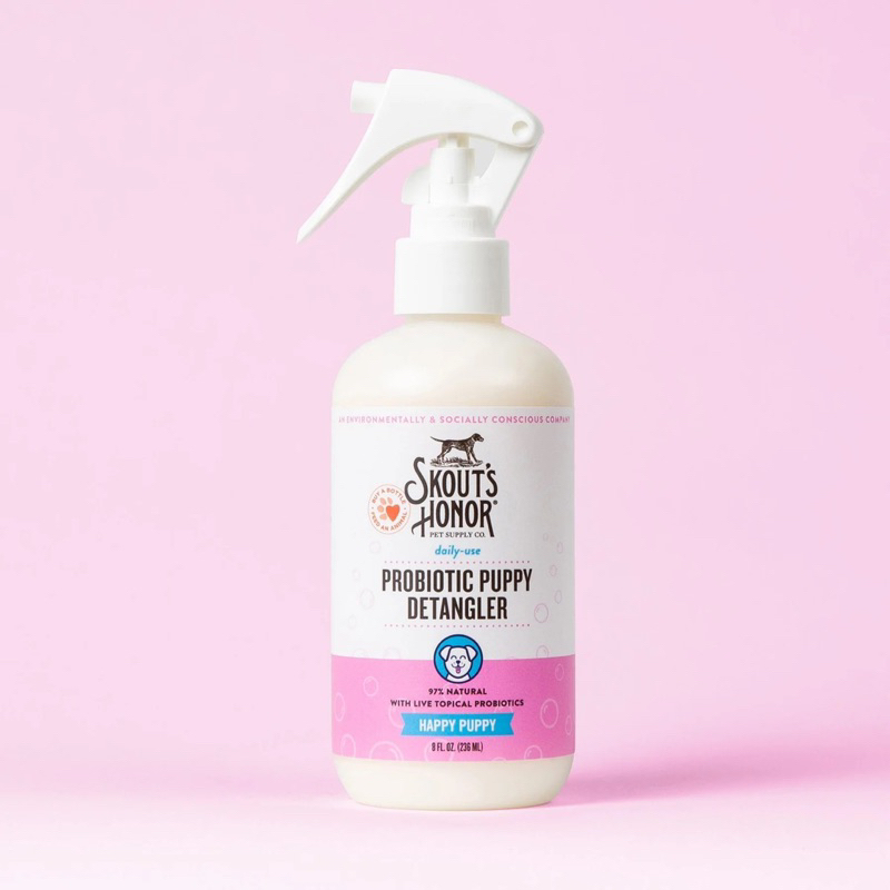 สเปรย์บำรุงขนลูกสุนัข Skout’s Honor Probiotic Puppy Detangler กลิ่น Happy Puppy ช่วยลดขนพันกัน ขนาด 