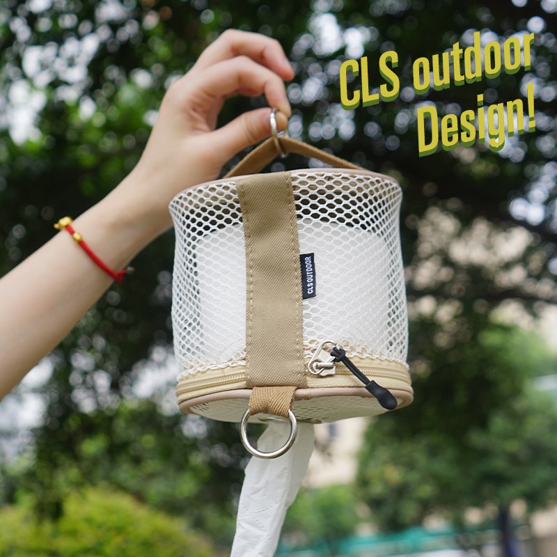 กล่องทิชชู่ CLS กระเป๋าใส่กระดาษชําระ ห้อย แขวน ตั้งพื้นได้ ผ้าออกซ์ฟอร์ด มีซิป ทนทาน แบบพกพา ขนาด 14 Cm