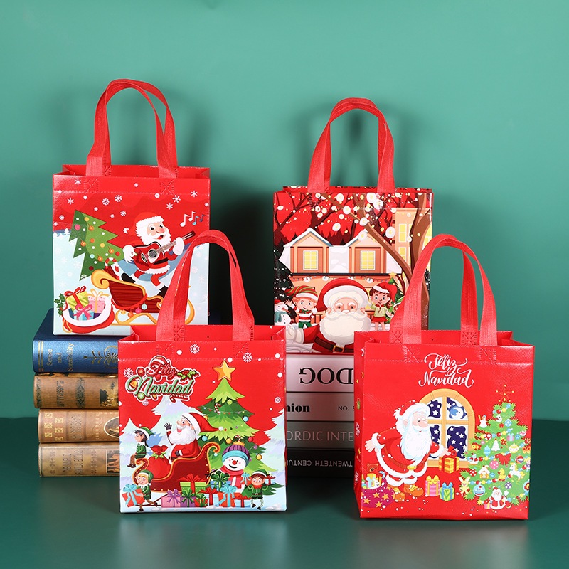 A794 ถุงของขวัญ ถุงช้อปปิ้ง ลายการ์ตูน ฮาโลวีน คริสมาส พร้อมส่งในไทย(ถุง21*23-X'masสุ่ม)