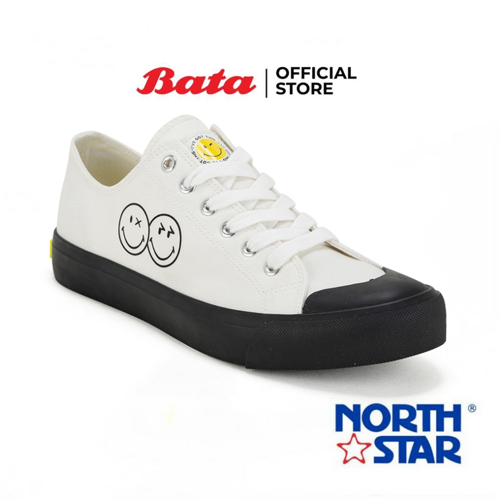Bata บาจา by North Star SMILEY รองเท้าผ้าใบแบบผูกเชือก สนีคเกอร์แฟชั่น ดีไซน์เท่ห์ สำหรับผู้ชาย สีขาว รหัส 8291672