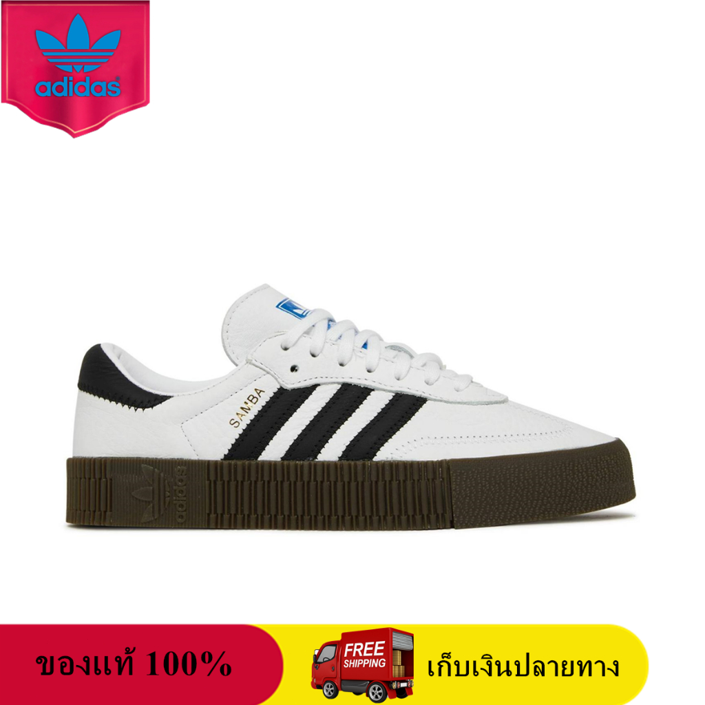 ของแท้ 100% adidas Originals Sambarose Footwear White Black Gum AQ1134 Sneaker รองเท้าผู้ชายและผู้หญ