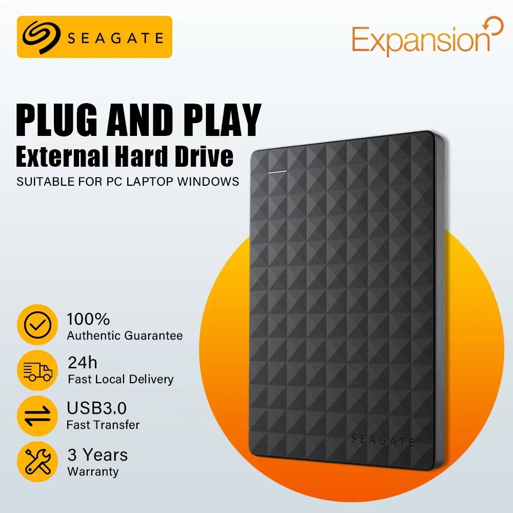 Seagate external hard disk ของแท้  ฮาร์ดดิสก์พกพา hdd external 1tb/2tb เอทานอล ฮาร์ดิส รับประกัน 3 ปี