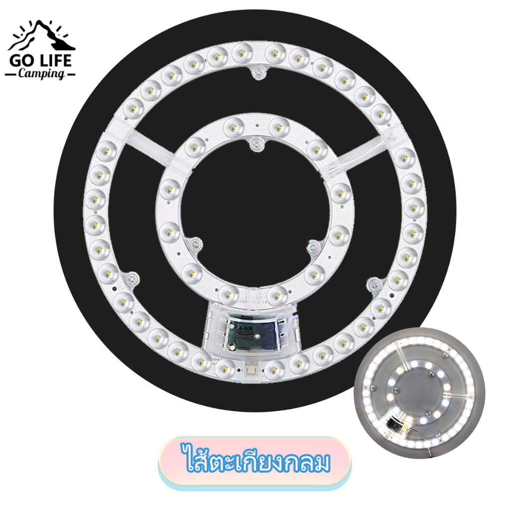 แผงโคมไฟเพดาน LED ไฟติดเพดานห้อง แสงไฟ 3 สีในตัวเดียว ขาว วอร์มไวท์ คูลไวท์ 12W-72W