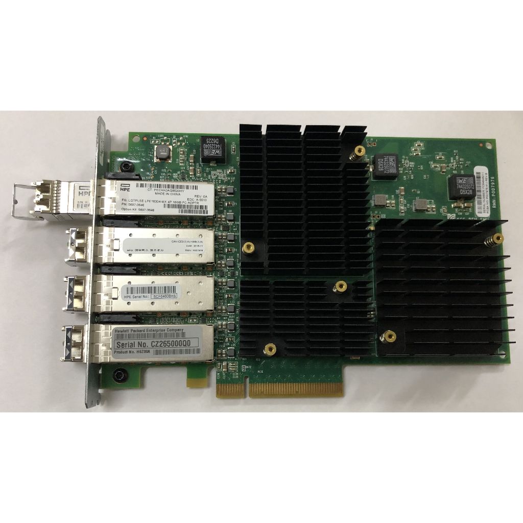 HPE H6Z00A LPE16004-MX 3PAR 8000 4-Port 16Gb FC SFP+ Adapter w/ 4x E7Y10A HPE H6Z00A LPE16004-MX 3PA