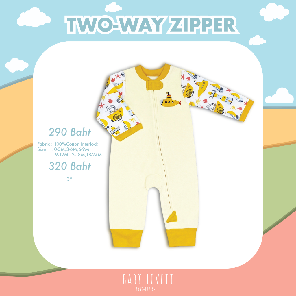 (Nov2023) Babylovett Basic - Two-Way Zipper ชุดนอนเปิดเท้า