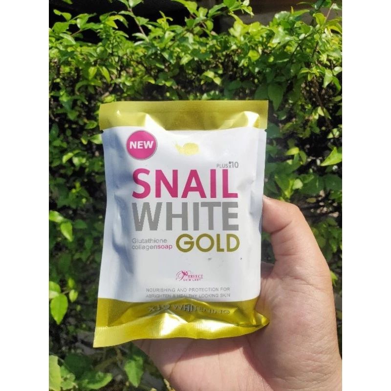 (เซตสุดคุ้ม3ก้อน)Perfect Skin Lady Snail White Gold Soap 80g สบู่ สเนลโกลด์รายละเอียดสินค้าSnail body white gold