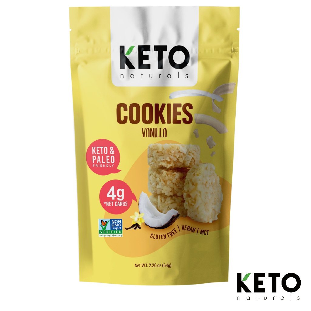 KETO COCONUT COOKIES VANILLA คีโตเนเชอรัล คุกกี้คีโต คุกกี้สุขภาพ โลวคาบ ขนมกินเล่น คุกกี้วนิลา