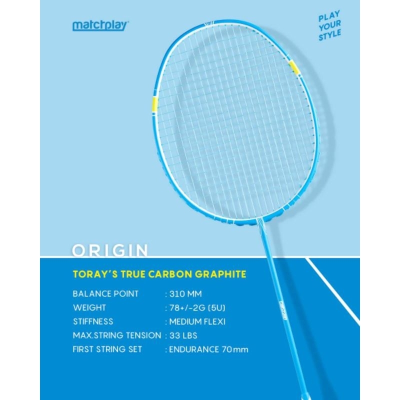 Match Play ไม้ แบดมินตัน วัสดุคาร์บอนเกรดญี่ปุ่น