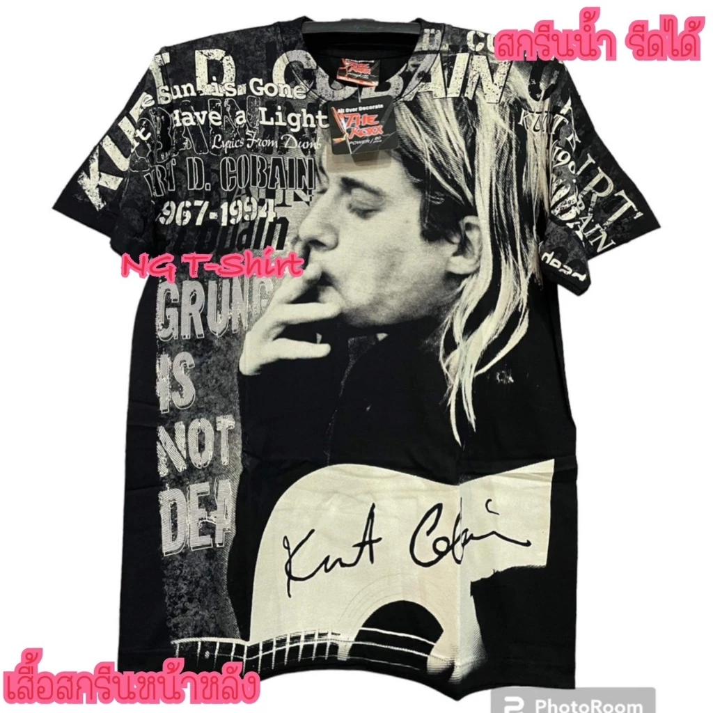 เสื้อวง Nirvana เคิร์ต โคเบน วงคิส เมทัลลิกา สกรีนน้ำ รีดได้ วินเทจ เสื้อวงดนตรีร็อค ถ่ายจากสินค้าจริง