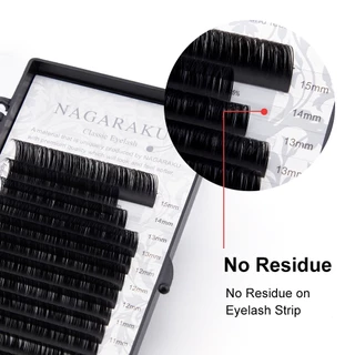 ขนตาปลอม NAGARAKU คลาสสิก Classic กล่องเทา เส้นกลม ขนตานาการากุ ผสม7-15mm&16-20mm เคิฟC,D,L,LC *ของแท้100%*💝ส่งไวในไทย