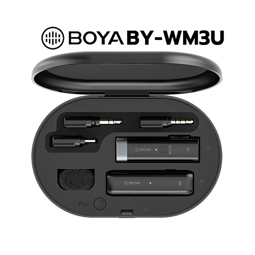 Boya BY-WM3U Wireless Microphone ไมโครโฟนปกไร้สายขนาดเล็กสําหรับสมาร์ทโฟนกล้องพีซีแล็ปท็อปอุปกรณ์ Type-C สต๊อกไทย HM