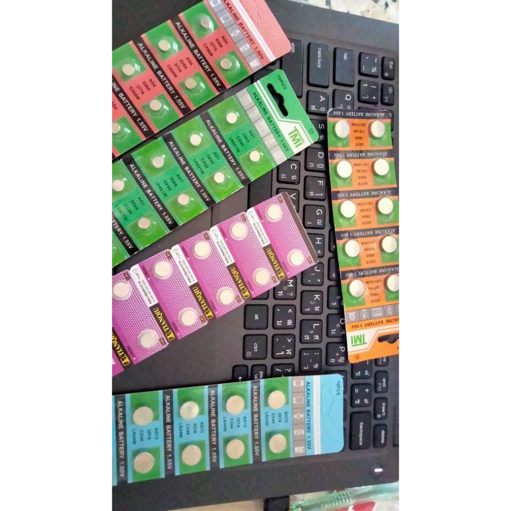 ส่งจากไทย 1แผง 10ก้อน ถ่านนาฬิกา AG1 AG3 AG4 AG10 AG13 ALKALINE BATTERY 1.55V LR41W LR44W LR1130 นาฬ