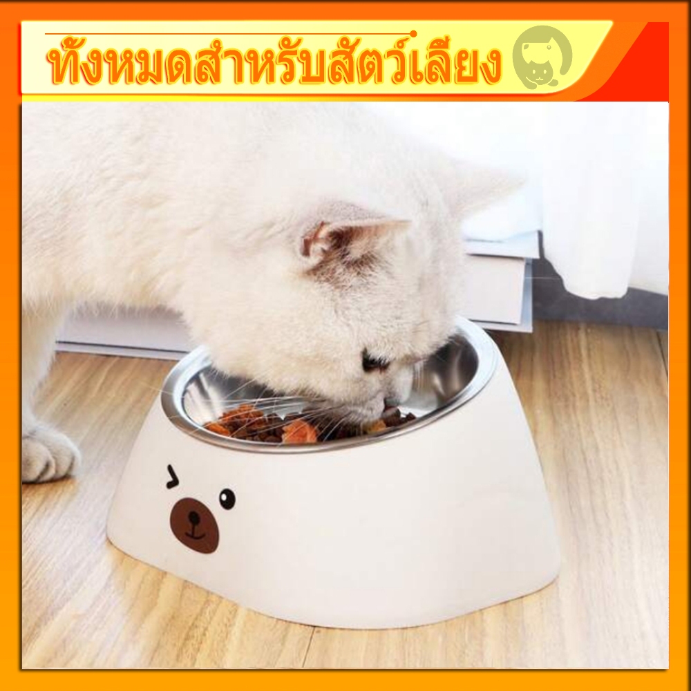 🥥COD🐾ชามอาหารสัตว์ ทรงเอียง ชามอาหารหมา ที่ใส่อาหารสัตว์เลี้ยง ชามสัตว์เลี้ยง อุปกรณ์ให้อาหารสัตว์ เอียง 15 องศา