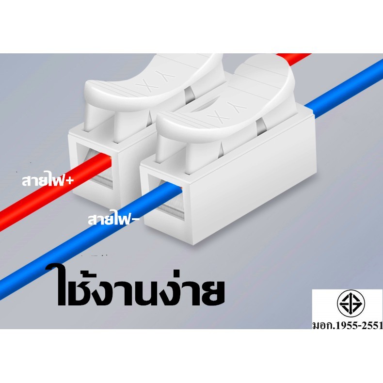 เต๋าต่อสายไฟ2ช่อง ตัวต่อสายไฟ แบบหนีบ กิ๊บหนีบ พลาสติก (แพ็ค 30 ชิ้น ) ใช้กับสายไฟ 1-6 Sqmm. 6A 220V