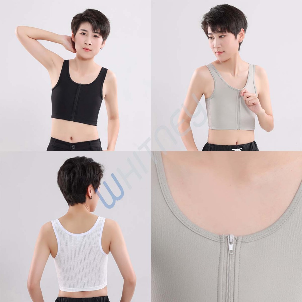 เสื้อกล้ามทอม เสื้อซับในทอม ซิบหน้า  รุ่นผ้าบางเบา ใส่สบาย(EUW48)