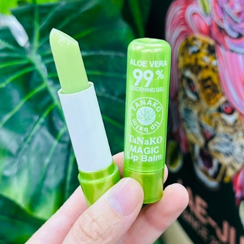 (1ชิ้น) ลิปว่านหาง99% ลิปมันเปลี่ยนสี ลิปสติก ว่านหางจระเข้   Tanako Aloe Vera 99% Lip