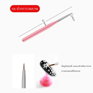 Nail.world พร้อมส่ง แปรงทาสีเล็บ ชุด15ชิ้น (ด้ามสีชมพู) พู่กัน แปรงเพ้นท์เล็บ ที่ทำเล็บเจล
