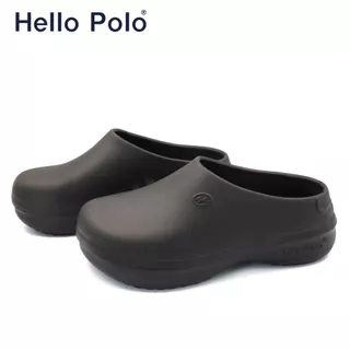 Hello Polo รองเท้าแตะแบบสวม รองเท้าคัทชูพยาบาล พื้นนิ่ม EVA สีขาว HP8009 เหมาะกับผู้หญิงและผู้ชาย