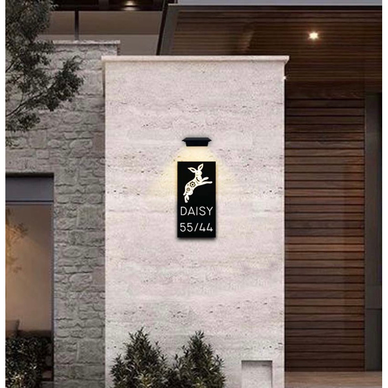 ป้ายบ้านเลขที่3D ป้ายบ้านเลขที่พร้อมไฟ(โซล่าเซล)บ้านเลขอะคริลิค (มินิมอลตัวนูนไฟ LED โซล่าเซลอัตโนมัติ) เสริมดวง