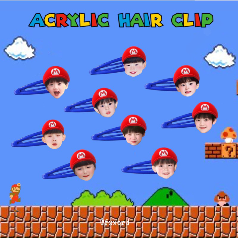 Acrylic hair clip mario dream/127  อะคลิลิคกิ้บ 4 cm.