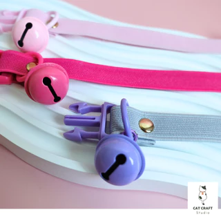 ปลอกคอนิรภัยแมวรุ่นยางยืด สายกว้าง 15มิล V.01 สีคุมโทน