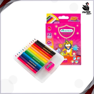 Master art สีไม้ ดินสอสีไม้ รุ่นสว่างพิเศษ 24 สี แท่งยาว Super Bright แถมกบเหลา ( 1 กล่อง )
