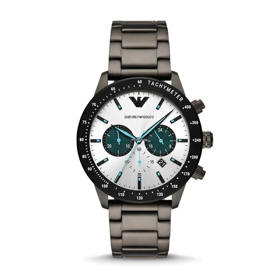 Emporio Armani Chronograph Gunmetal Stainless Steel Watch  AR11471 43mm