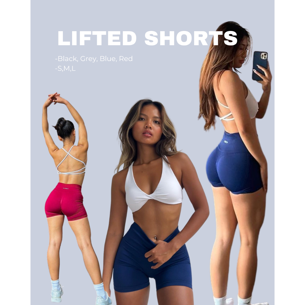 Lifted Seamless Shorts กางเกงขาสั้นออกกำลังกายีรุ่นยกก้น สะโพกสวย ใส่แล้วสวยแซ่บ ก้นเด้งงอนสวยมากๆเลยค่ะ