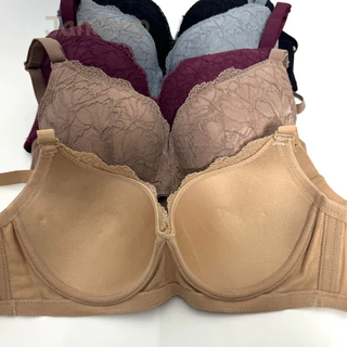 [N5]เสื้อชั้นในลูกไม้ คัพ B-C ทรงเต็มเต้า ฟองบาง 3ตะขอ มีโครง size 34,36,38,40,42