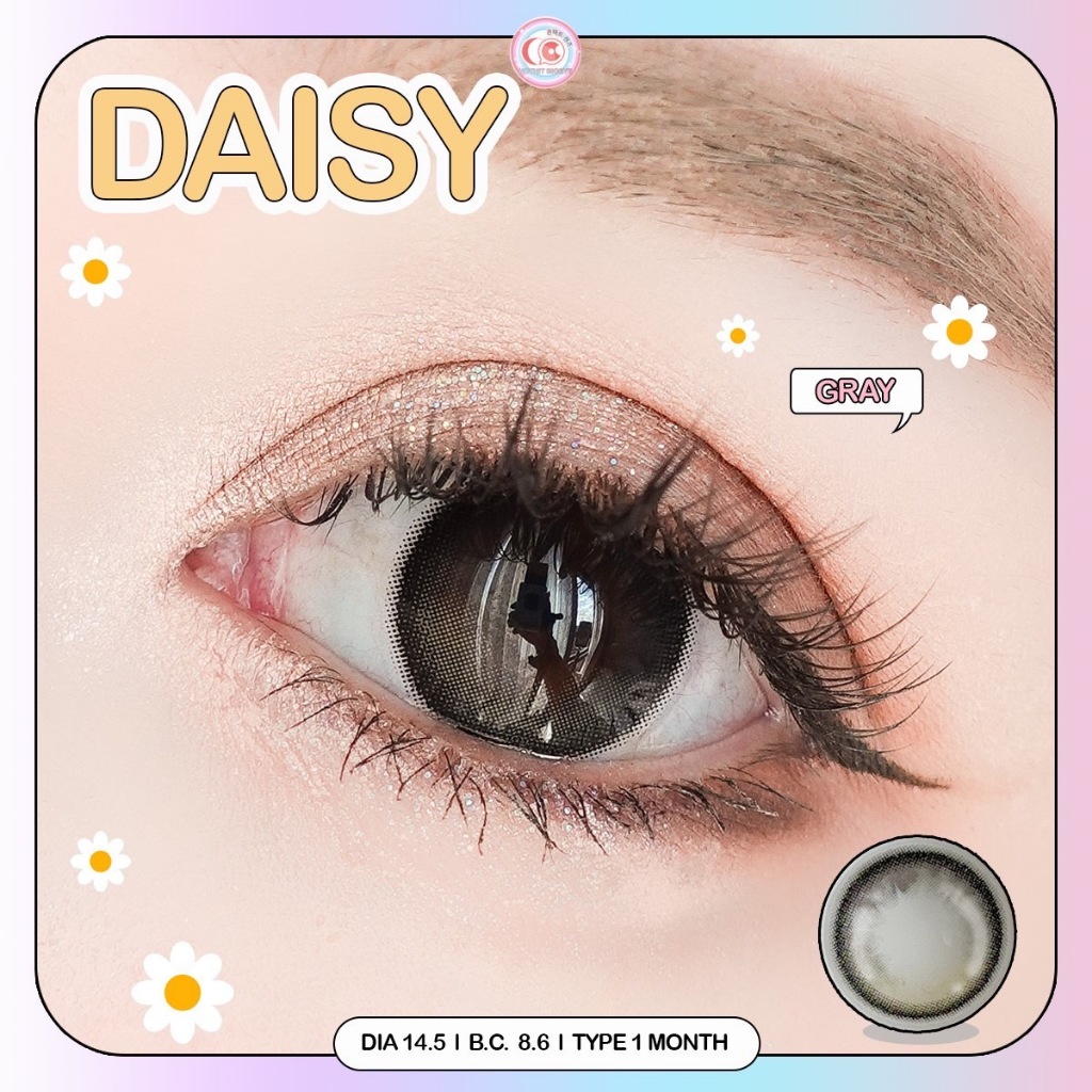 💥Ultraslim lens บางพิเศษ Candylens💥 คอนแทคเลนส์ ฟิลเตอร์ ตาโต รุ่น Daisy เทา พร้อมส่งแบบปกติ และค่าสายตา 00-1000