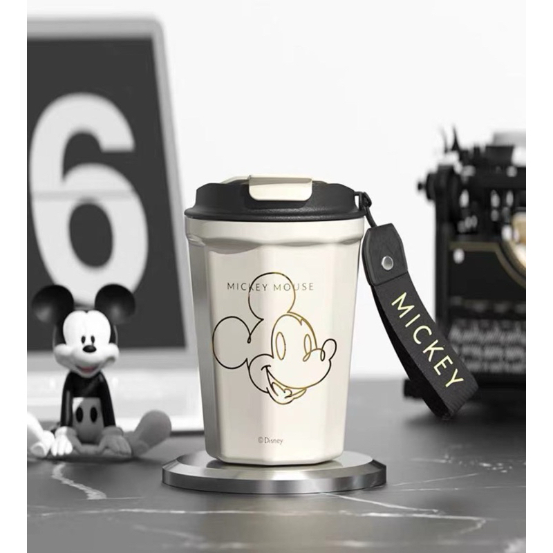 แก้วลายมิกกี้เมาส์แก้วกาแฟลายมิกกี้เมาส์ พกพาสะดวกมี3สีสแตนเลส304