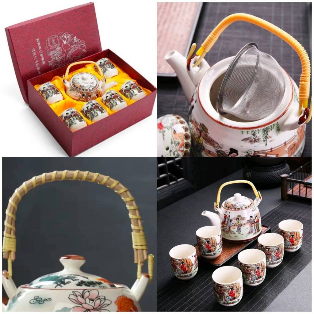 CH0668  ชุดกาชงชา ชุดน้ำชา พร้อมแก้ว 6ใบ เซรามิค มีหลายแบบให้เลือก🐸โปรดอ่านรายละเอียดก่อนซื้อค่ะ🐸