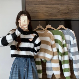 จัดส่งภายในประเทศไทย เสื้อกันหนาวแขนยาว ผ้าไหมพรมสำหรับหน้าหนาว Y54