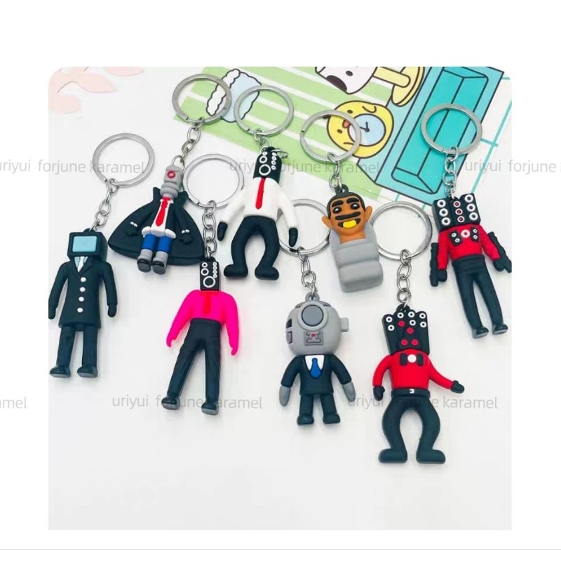 skibidi toilet พร้อมส่ง พวงกุญแจ ลาย skibidi พร้อมส่ง