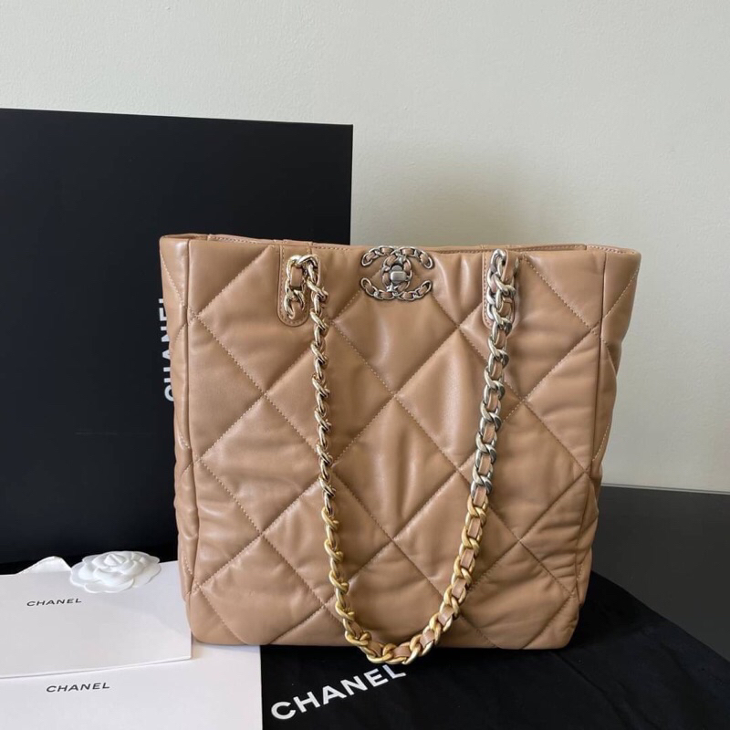 Chanel chanel19 shopping bag / Chanel Tote bag 30cm เกรดออริ 1:1 สลับแท้ หนังแท้สวย ใช้ต่างประเทศได้