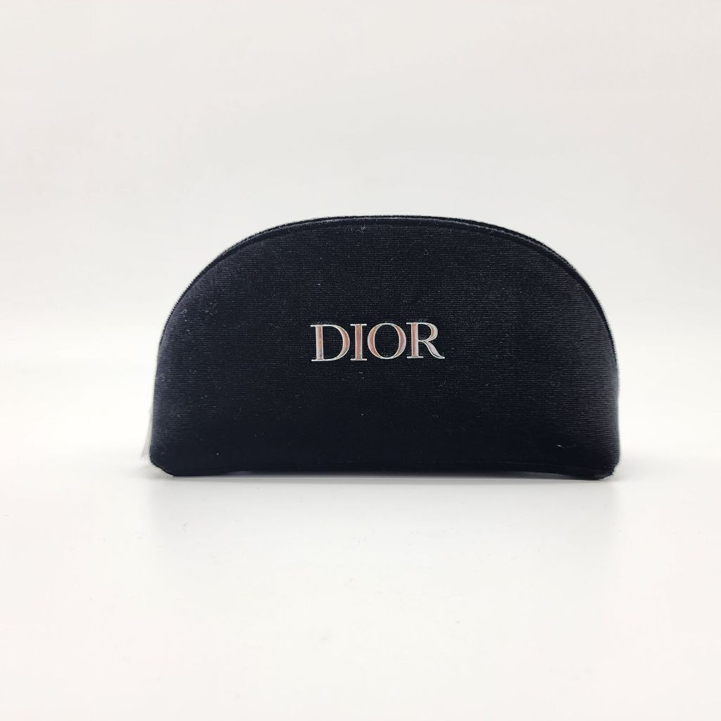 Dior Velvet Pouch Bag +ถุงสีขาว (กระเป๋ากำมะหยี่ ใบยาว ทรงโค้ง)