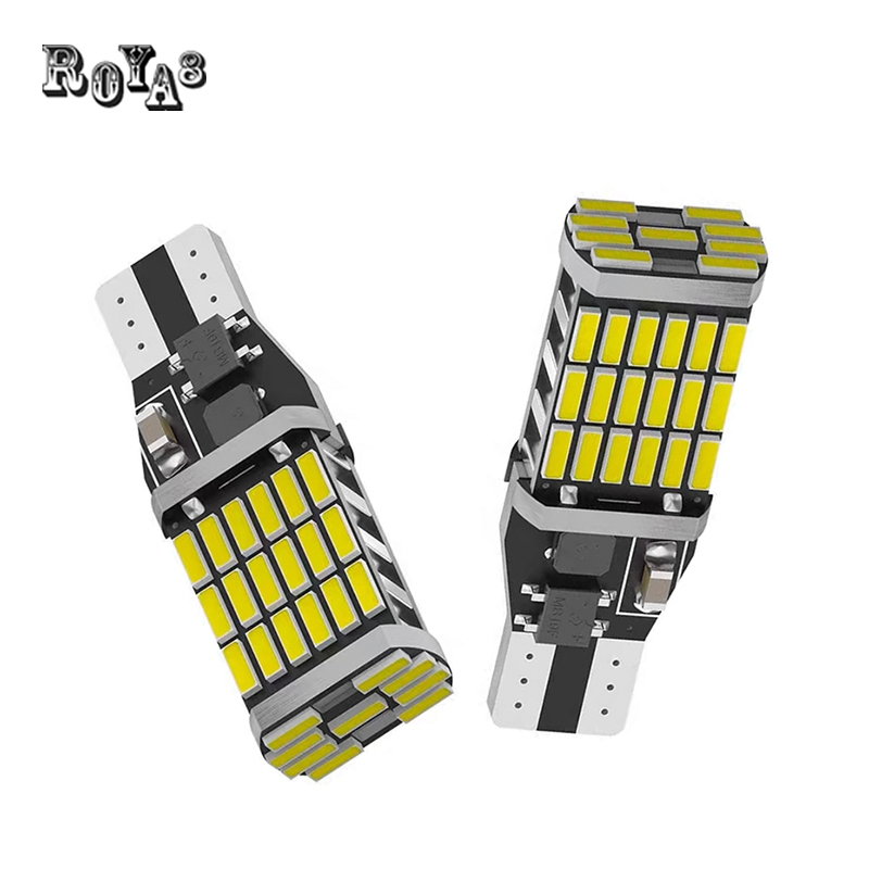 Roya8 หลอดไฟเลี้ยวไฟหรี่ LED 45 ชิป ขั้วT10/T15 (1คู่) สําหรับติดรถยนต์มอเตอร์ไซค์ สว่างตาแตก