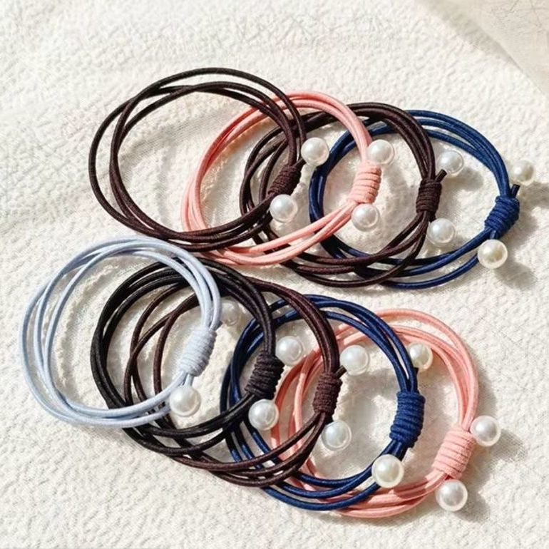 1 บาท ส่งจากไทย ยางรัดผม มุก ความยืดหยุ่นสูง เลือกสีได้เข้ากับทุกการแต่งกาย สไตล์เกาหลี นักเรียน สำหรับผู้หญิง-Tender sh