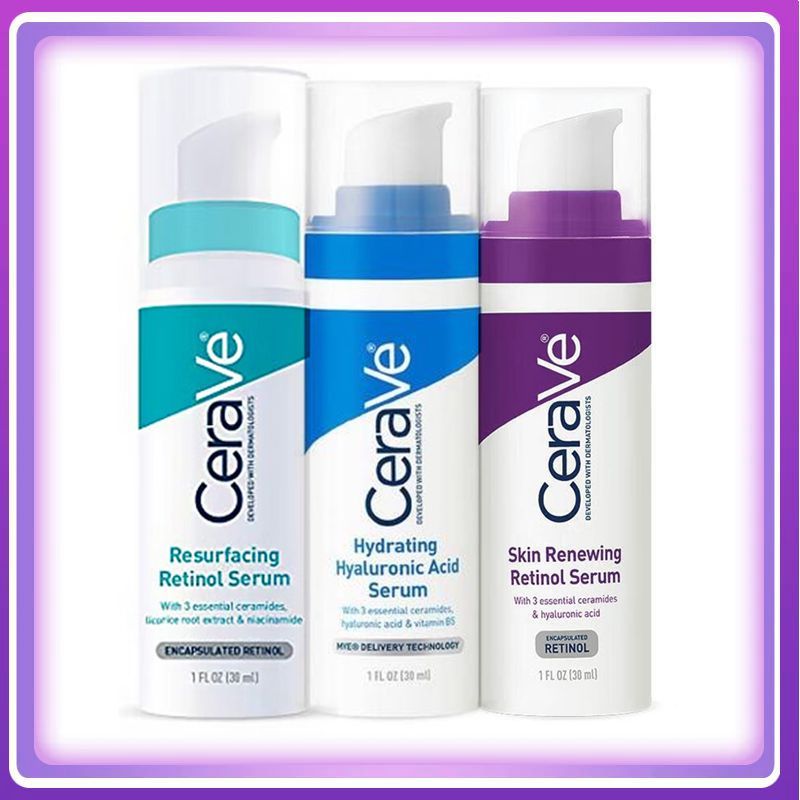 Cerave Skin Renewing Retinol Serum / Cerave Resurfacing Retinol Serum / Cerave Hydrating Hyaluronic Acid Serum 30ml เซรั