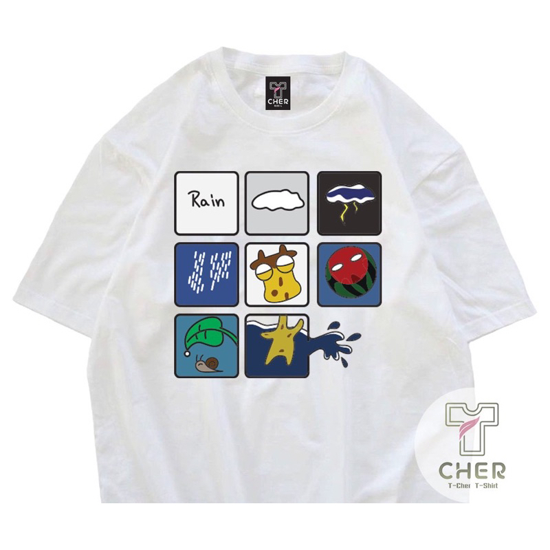เสื้อยืดสกรีนลาย Rain เนื้อผ้าcotton100%ใส่ได้ทั้งหญิงและชายสินค้าพร้อมส่งทุกวัน ราคา ถูกที่สุด ดีลบีเคเค แกลเลอรีภาพที่ 3
