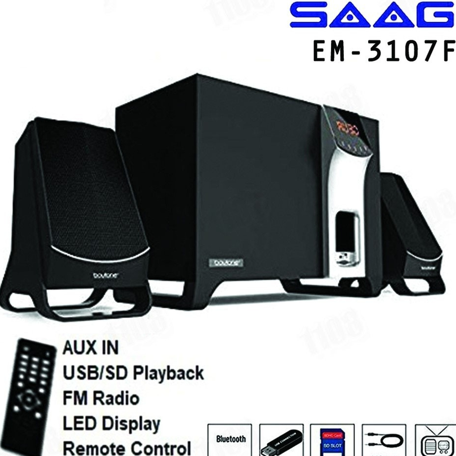 SAAG ลำโพง (2.1) ORBIT EM-3107F BLUETOOTH กำลังขับ 14 W Multimedia Speaker System ลำโพงซับวูฟเฟอร์ Black