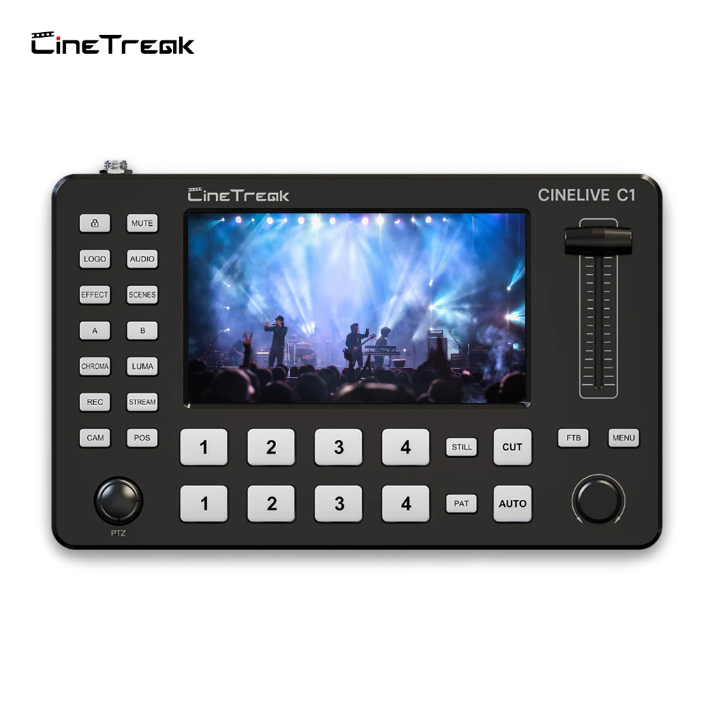 CINETREAK CINELIVE C1 5 "FHD หน้าจอ LCD 4-CH HDMI Video Mixer Switcher พร้อม Chroma Key การบันทึก PT