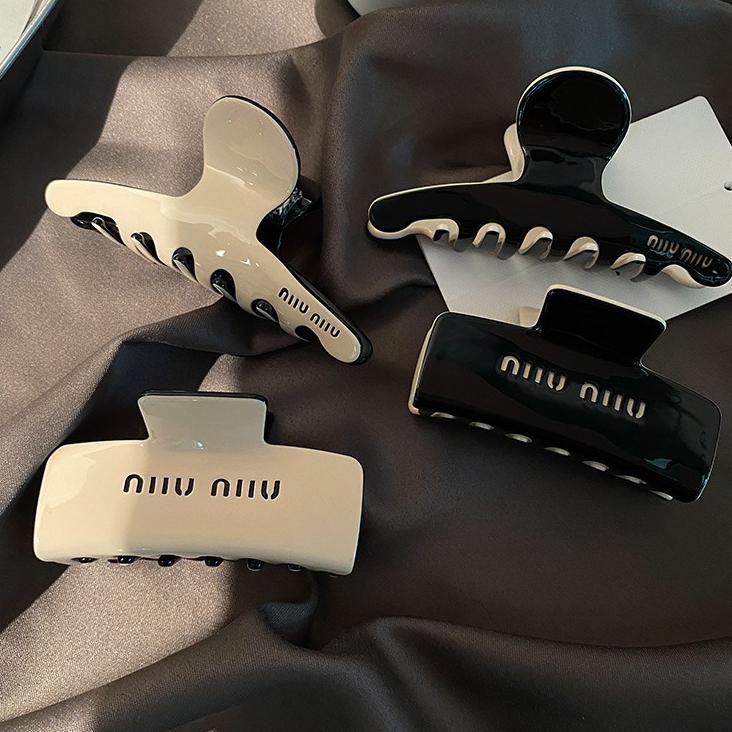 M Clip กิ๊บหนีบผมสุดหรู โทนขาวดำ ผิวเงา กิ๊บติดผม กิ๊บผม