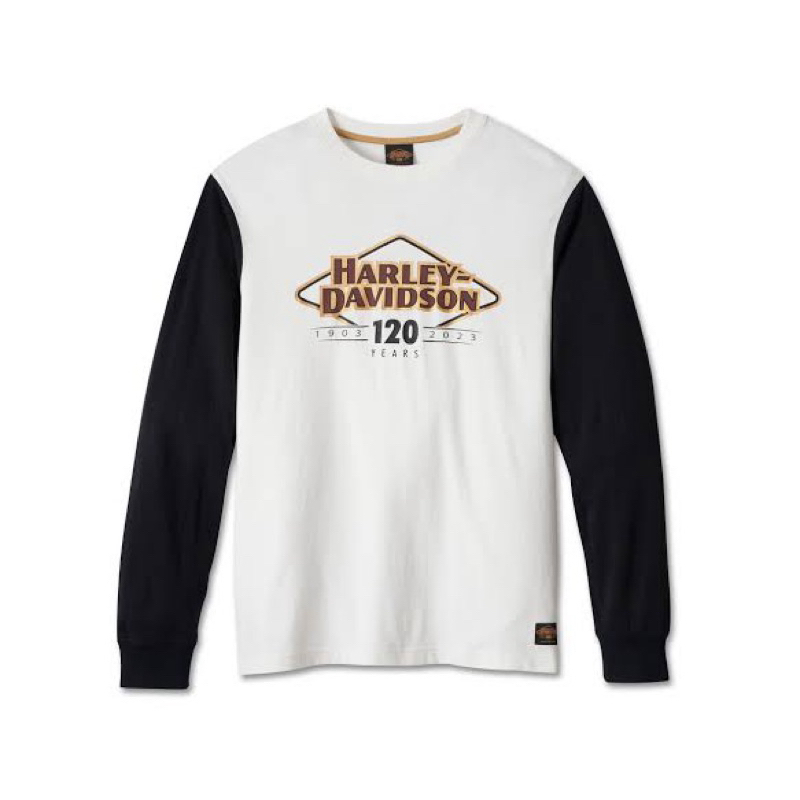 เสื้อยืดแขนยาว Harley Davidson 120 th ลิขสิทธิ์แท้