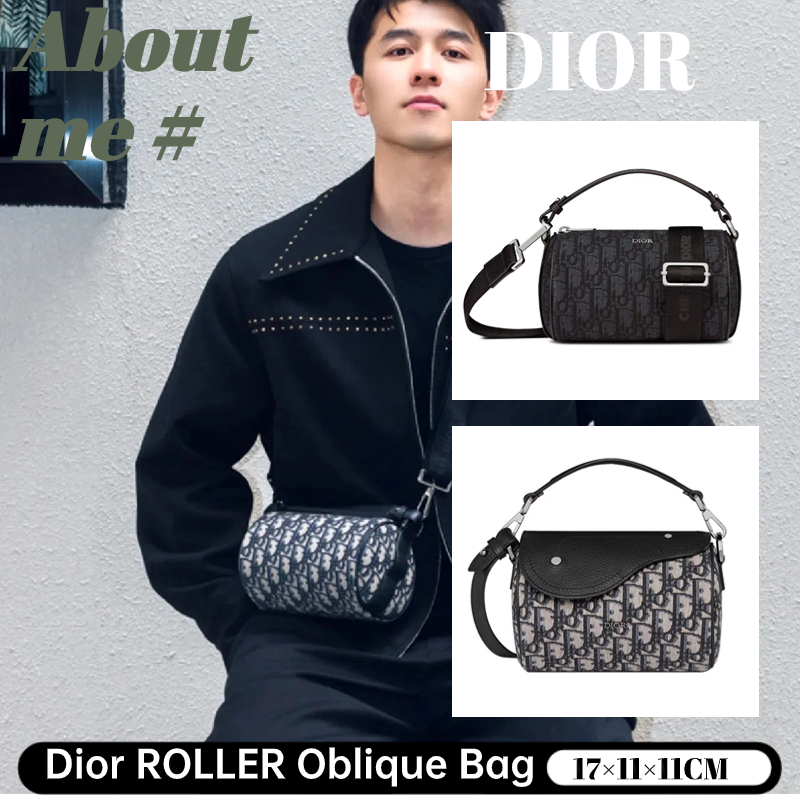 ดิออร์ Dior ROLLER Oblique Bag Men's Bucket Bag Dior กระเป๋าสะพายข้าง