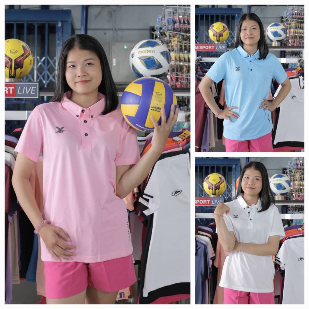 เสื้อโปโล  เสื้อกีฬา FBT ทรงสวย ทันสมัย  ผ้านิ่มใส่สบาย ใส่ได้ทั้งชายหญิง B2C412