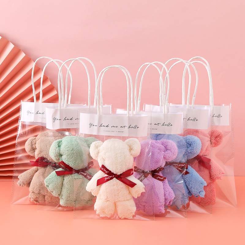 ID888 ผ้าขนหนู ลายหมีน่ารัก เหมาะกับเป็นของขวัญ ผ้าขนหนูตุ๊กตาหมี