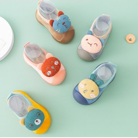 รองเท้าหัดเดิน (Ft7) - รองเท้าพื้นยางซิลิโคน ติดตุ๊กตานูน V.4