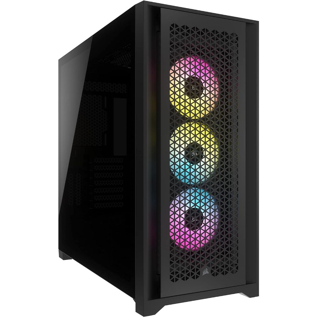 CORSAIR iCUE 5000D RGB AIRFLOW BLACK 3 x AF120 ELITE FANS CASE