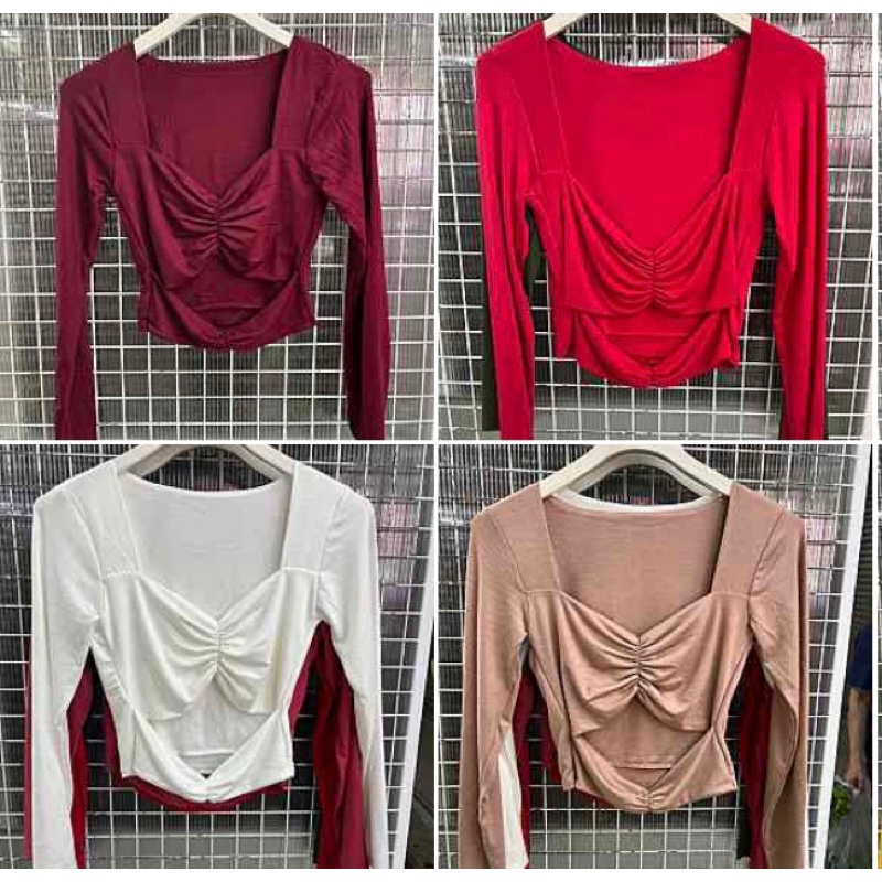 เสื้อเรย่อนคอหัวใจน่ารักมากกกก ยืดใส่สบาย อกยืดได้ถึง 36 ยาว 14 - รูปที่ 3